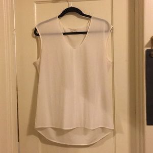 JCrew Cream Lightweight Capsleeve Blouse